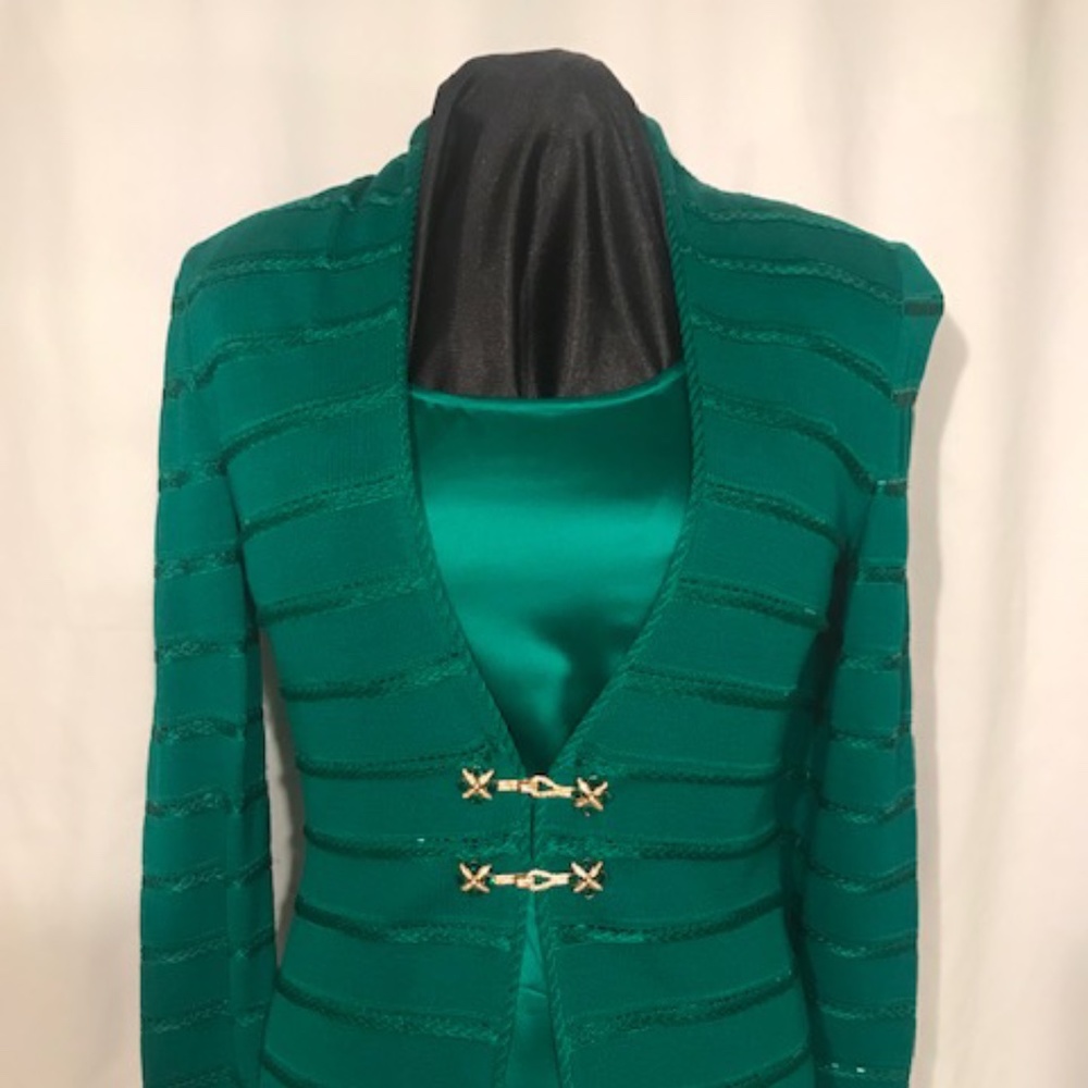 St. John Collection by Marie Gray Green Evening Jacket